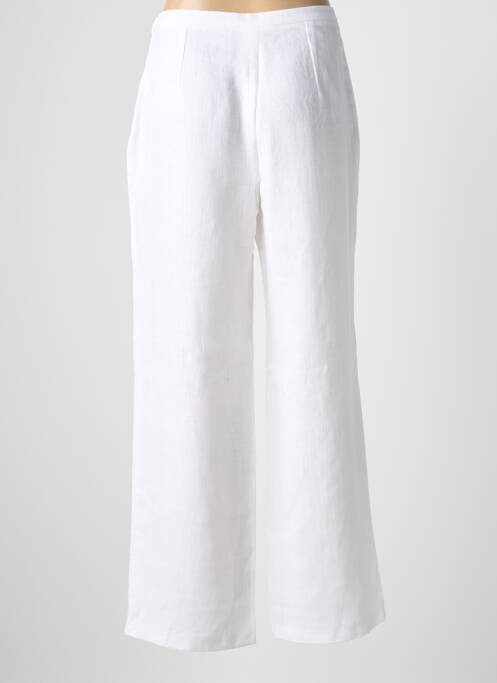 Pantalon droit tissage popeline taille normale blanc FEDORA femme