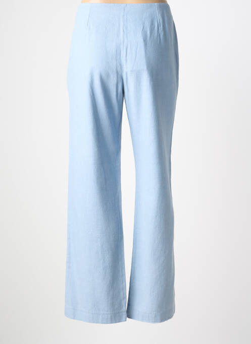 Pantalon droit tissage popeline taille normale bleu CARNET DE BORD femme