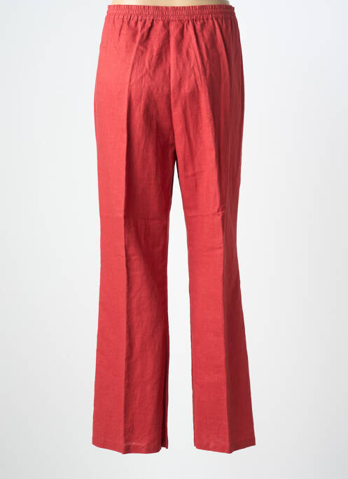 Pantalon droit tissage popeline taille normale rouge PRUNELLE femme