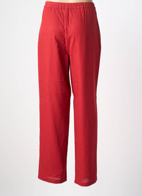 Pantalon droit tissage popeline taille normale rouge NORMAL REGULAR femme