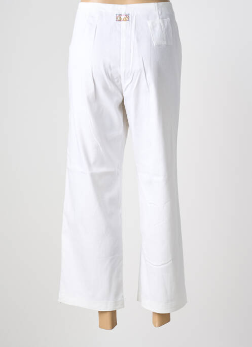 Pantalon 7/8 tissage popeline taille normale blanc CARNET DE BORD femme