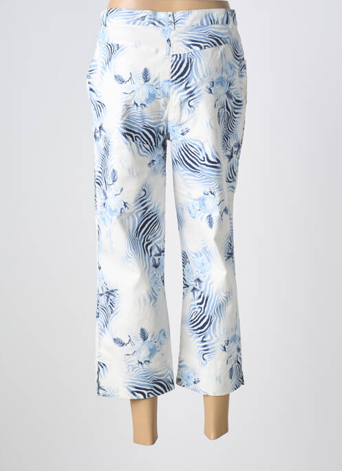 Pantalon 7/8 fermeture zippée sous rabat boutonné taille normale bleu CLAUDE DE SAIVRE femme