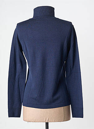 Pull col roulé coupe cintrée manches longues bleu MAURICE ABOT femme