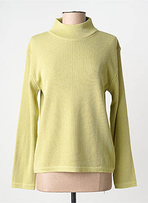 Pull coupe cintrée manches longues vert CLAUDE DE SAIVRE femme