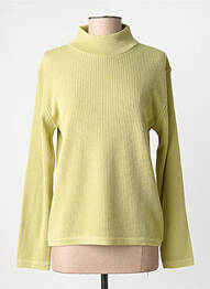Pull coupe cintrée manches longues vert CLAUDE DE SAIVRE femme