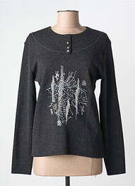 Pull coupe cintrée manches longues gris RODAM femme