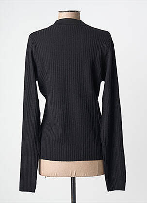Pull coupe cintrée manches longues noir MONTAGUT femme