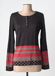 Pull coupe cintrée manches longues noir CLAUDE DE SAIVRE femme