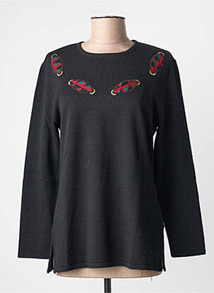 Pull coupe droite manches longues noir JEAN GIRARD femme
