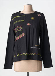Pull coupe cintrée manches longues noir EDWIGE femme