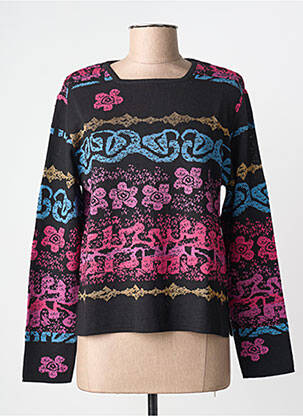 Pull coupe droite manches longues noir EDWIGE femme