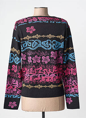 Pull coupe droite manches longues noir EDWIGE femme
