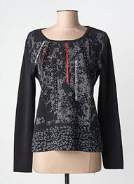 Pull coupe cintrée manches longues noir LEWINGER femme