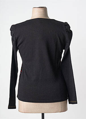 Pull coupe cintrée manches longues noir CLAUDE DE SAIVRE femme