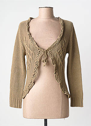 Gilet manches longues coupe cintrée marron KATMAI femme