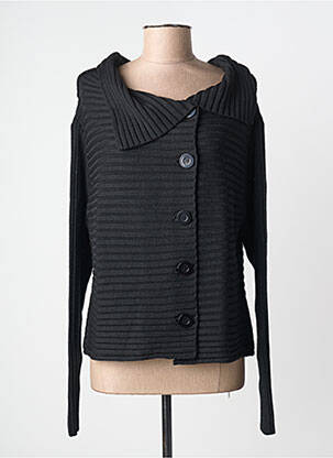 Gilet manches longues coupe cintrée noir CARNET DE BORD femme