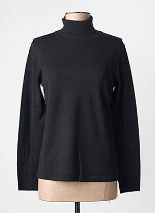 Pull col roulé coupe cintrée manches longues noir MAURICE ABOT femme