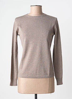 Pull coupe cintrée manches longues beige MAURICE ABOT femme