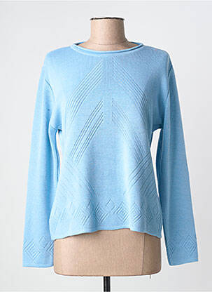 Pull coupe cintrée manches longues bleu EDWIGE femme