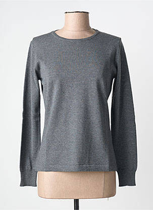 Pull coupe cintrée manches longues gris MAURICE ABOT femme