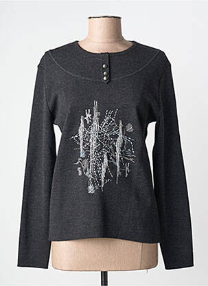 Pull coupe cintrée manches longues gris RODAM femme