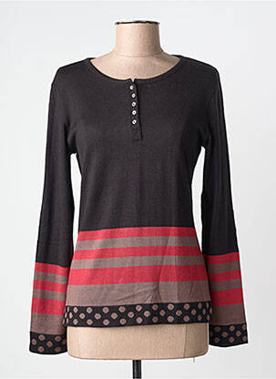 Pull coupe cintrée manches longues noir CLAUDE DE SAIVRE femme