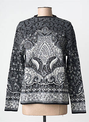 Pull col rond manches longues noir EDWIGE femme