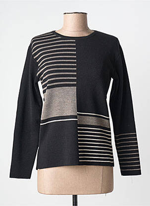 Pull coupe cintrée manches longues noir HENRY & JULIETTE femme