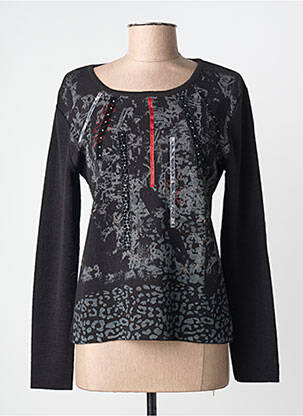 Pull coupe cintrée manches longues noir LEWINGER femme