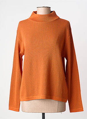 Pull coupe cintrée manches longues orange CLAUDE DE SAIVRE femme