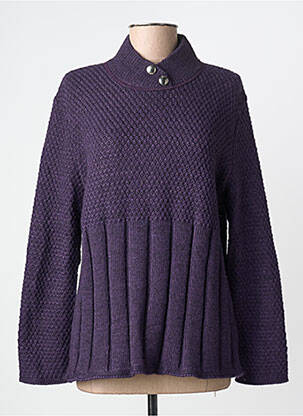 Pull maille tricot manches longues violet RODAM femme