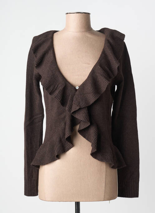 Gilet manches longues coupe cintrée marron KATMAI femme