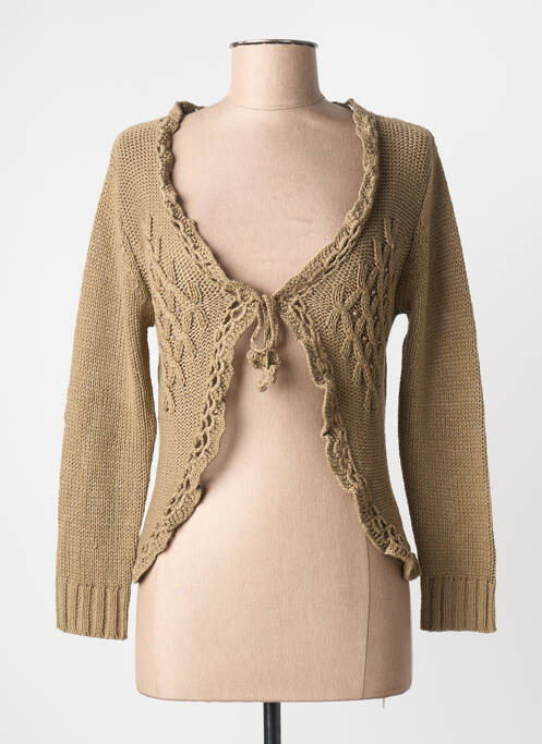 Gilet manches longues coupe cintrée marron KATMAI femme