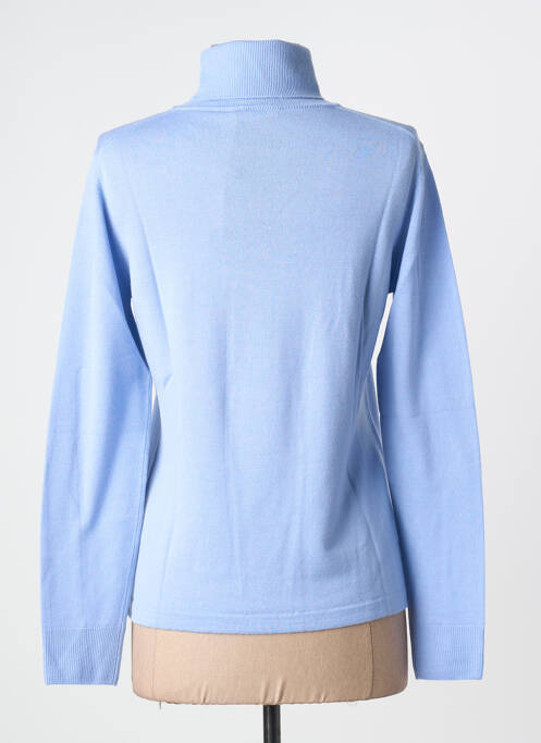 Pull col roulé coupe cintrée manches longues bleu MAURICE ABOT femme