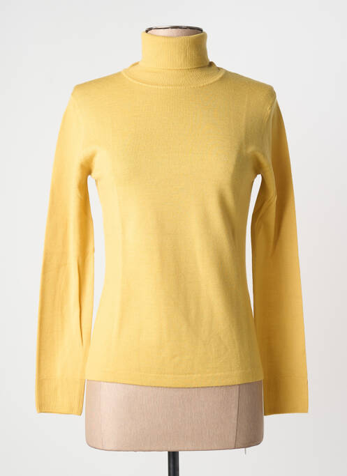 Pull col roulé coupe cintrée manches longues jaune MAURICE ABOT femme