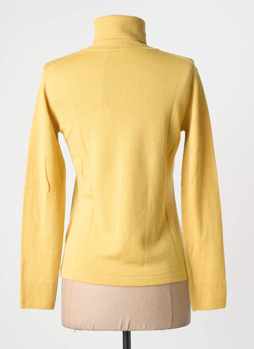Pull col roulé coupe cintrée manches longues jaune MAURICE ABOT femme