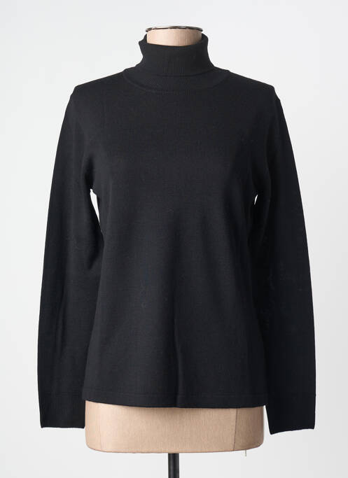 Pull col roulé coupe cintrée manches longues noir MAURICE ABOT femme