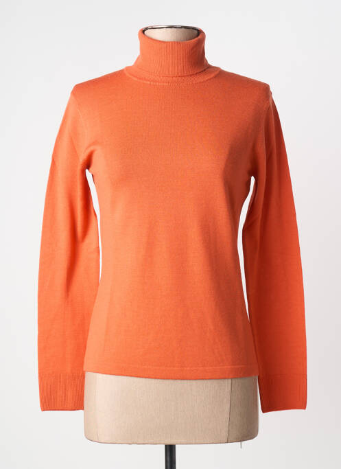 Pull col roulé coupe cintrée manches longues orange MAURICE ABOT femme