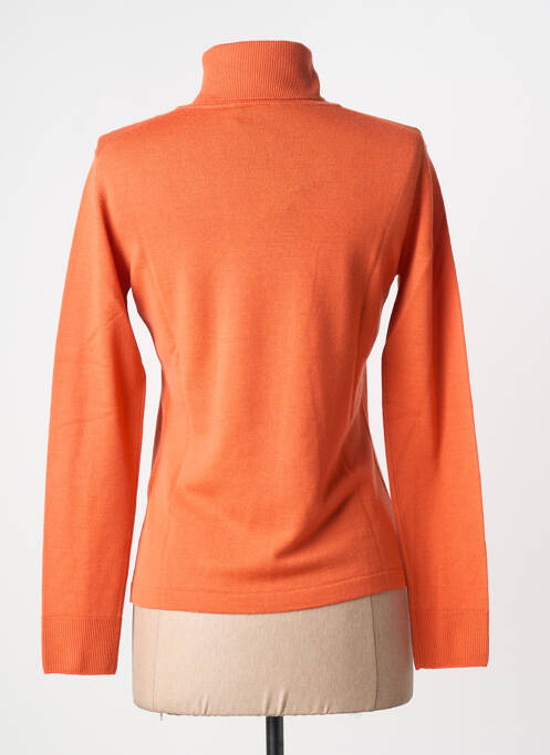 Pull col roulé coupe cintrée manches longues orange MAURICE ABOT femme