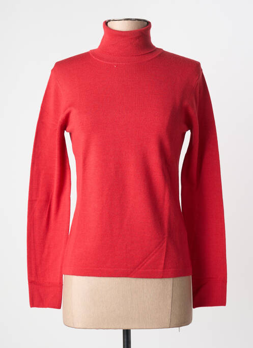 Pull col roulé coupe cintrée manches longues rouge MAURICE ABOT femme