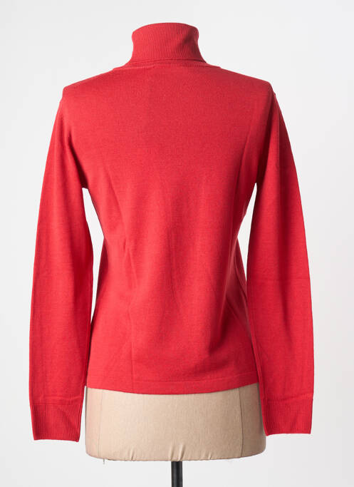 Pull col roulé coupe cintrée manches longues rouge MAURICE ABOT femme