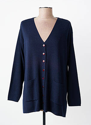 Gilet manches longues stretch bleu FINETTE femme