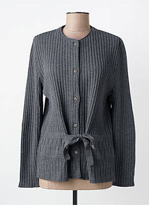 Gilet manches longues col rond gris RODAM femme