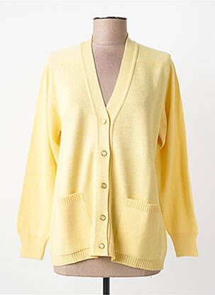 Gilet manches longues resserrée sur le bas jaune EDWIGE femme