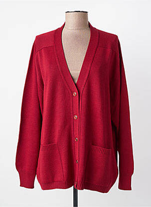 Gilet manches longues stretch rouge EDWIGE femme