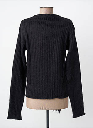 Gilet manches longues col rond noir CARNET DE BORD femme