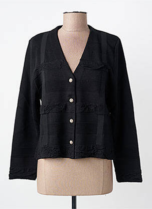 Gilet manches longues stretch noir EDWIGE femme