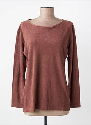 Pull coupe cintrée manches longues marron ENTRACTE femme