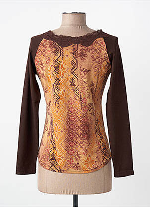 Top stretch manches longues marron ENTRACTE femme