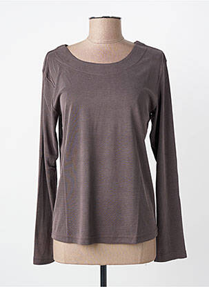 Top stretch manches longues gris PRUNELLE femme